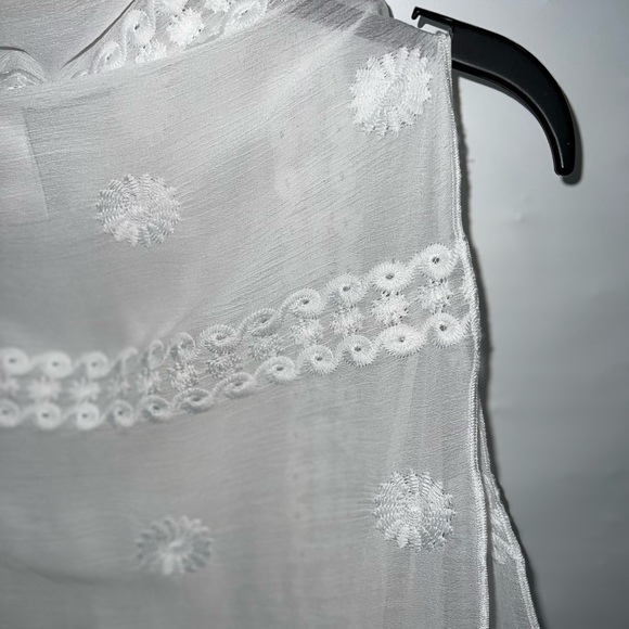 Indigo Soul Cardigan Women’s Large White Sleeveless 100% Polyester Open Front - Picture 10 of 13